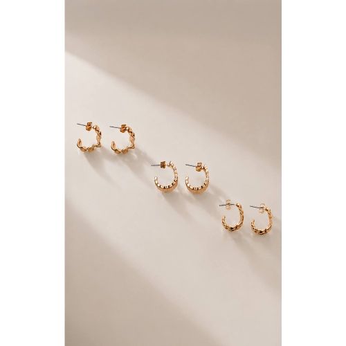Gold Lot De Créoles À Effet Fondu - PrettyLittleThing - Modalova