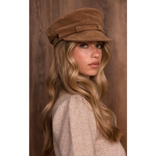 Tan Casquette Gavroche En Synthétique - PrettyLittleThing - Modalova