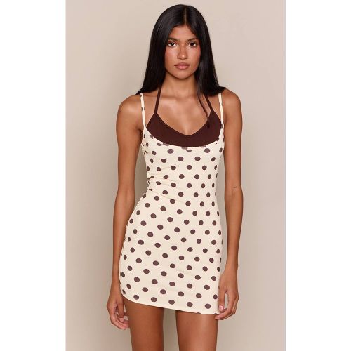 Lemon Mini Robe À Pois Contrastés Et Bretelles Fines | Taille 42 - PrettyLittleThing - Modalova