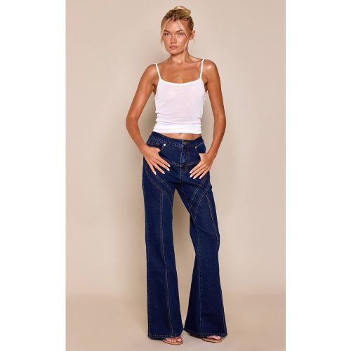 Indigo Jean Droit À Coutures Contrastantes Avec Détails Structurés | Taille 42 - PrettyLittleThing - Modalova