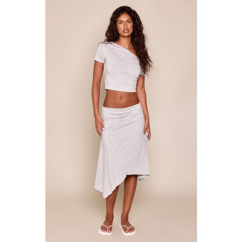 Grey Marl Jupe Midi En Jersey Avec Détails De Coutures | Taille 42 - PrettyLittleThing - Modalova