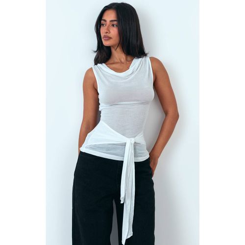 White Haut Cache-cœur À La Taille En Matière Transparente Et Douce Au Toucher | Taille 42 - PrettyLittleThing - Modalova