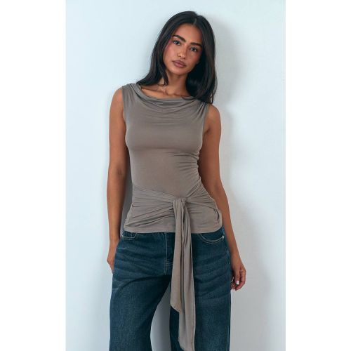 Grey Haut Transparent À Toucher Doux Avec Détail De Taille Enveloppante | Taille 42 - PrettyLittleThing - Modalova