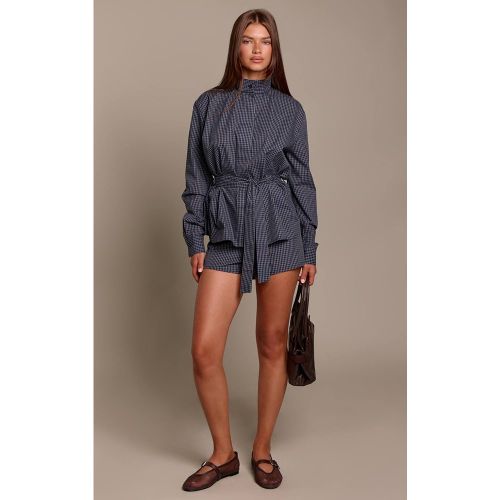 Navy Short Ajusté À Carreaux | Taille 36 - PrettyLittleThing - Modalova
