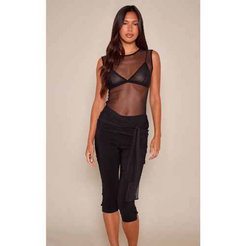 Black Haut Long En Résille Avec Détail Noué | Taille 42 - PrettyLittleThing - Modalova