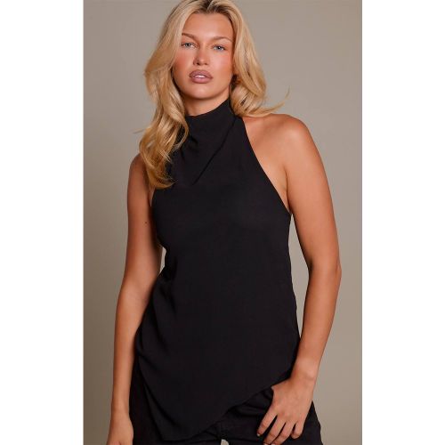 Black Haut Fluide En Mousseline Col Montant | Taille 42 - PrettyLittleThing - Modalova