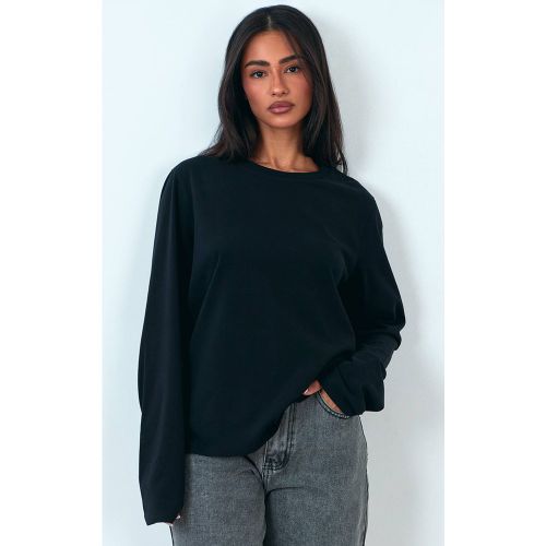 Black Haut À Manches Longues Oversize En Coton Doux | Taille 42 - PrettyLittleThing - Modalova