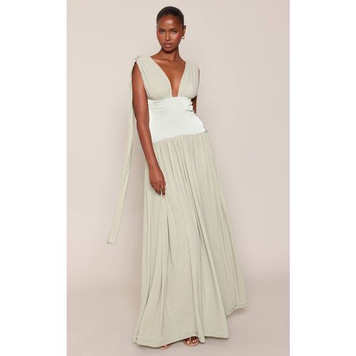 Sage Robe Longue Corset Sans Manches À Décolleté Plongeant En Mesh | Taille 42 - PrettyLittleThing - Modalova