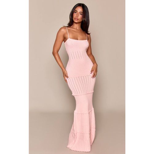 Baby Pink Robe Maxi Tricotée À Bordures Festonnées Petite | Taille Medium - PrettyLittleThing - Modalova