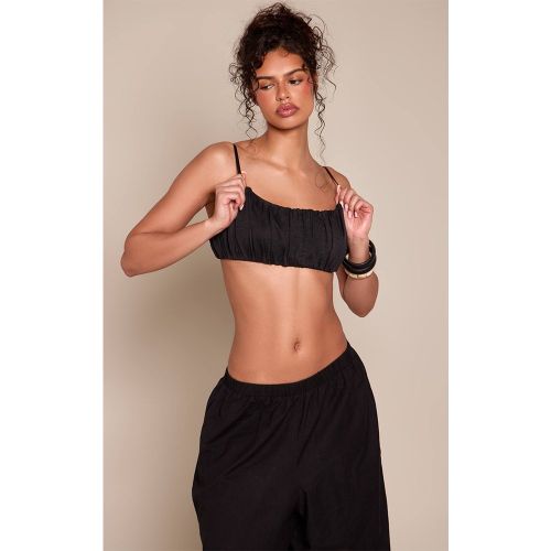 Black Brassière Bouffante En Tissu Tissé | Taille 42 - PrettyLittleThing - Modalova