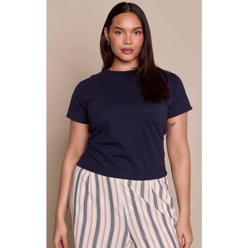 Navy T-shirt Grande Taille En Coton Premium À Manches Courtes | Taille 54 - PrettyLittleThing - Modalova