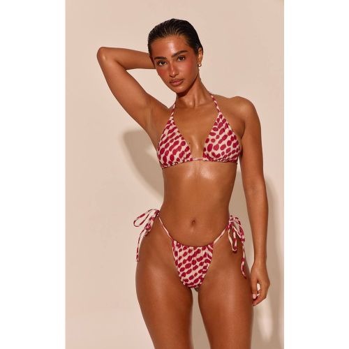 Red Haut De Bikini Triangle À Imprimé Flou | Taille 40 - PrettyLittleThing - Modalova