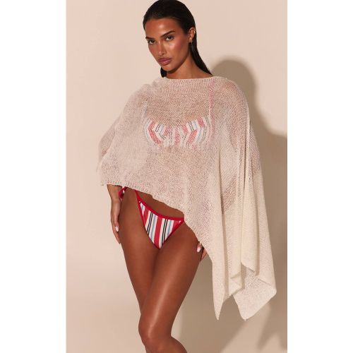 White Haut De Plage Châle En Maille Ajourée | Taille Large - PrettyLittleThing - Modalova