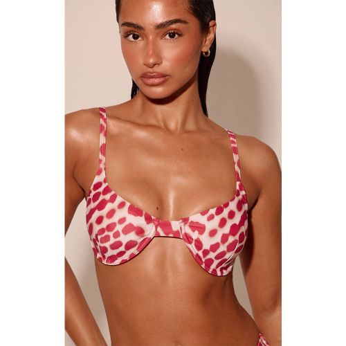 Red Haut De Bikini À Armatures Imprimé Flou | Taille 32 - PrettyLittleThing - Modalova