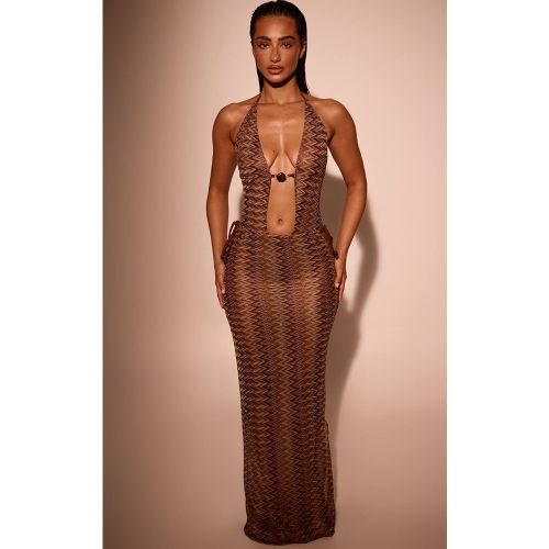 Brown Jupe Longue De Plage Jacquard Taille Basse | Taille XL - PrettyLittleThing - Modalova