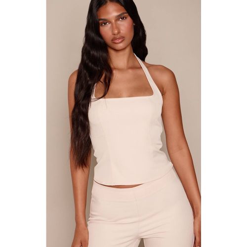 Almond Top Court Tissé À Encolure Dos-nu Coordonné | Taille 42 - PrettyLittleThing - Modalova