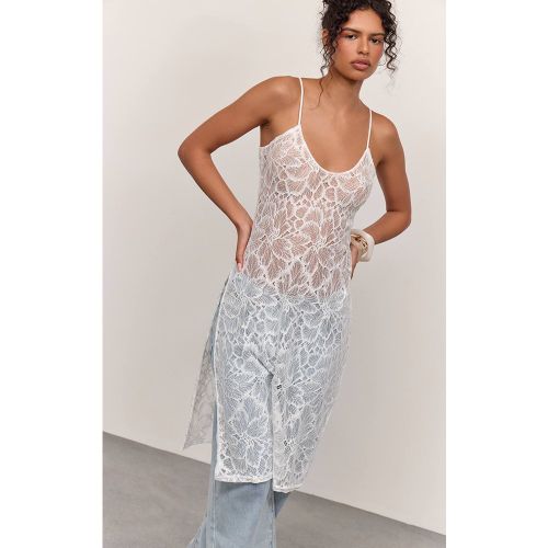 White Haut Long En Dentelle Extrême | Taille 32 - PrettyLittleThing - Modalova