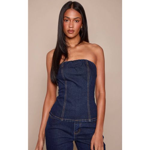 Indigo Haut Bandeau En Denim Tall | Taille 42 - PrettyLittleThing - Modalova