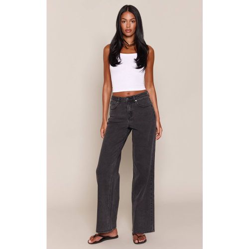 Black Jean Droit Taille Haute Stretch Coupe Longue | Taille 42 - PrettyLittleThing - Modalova