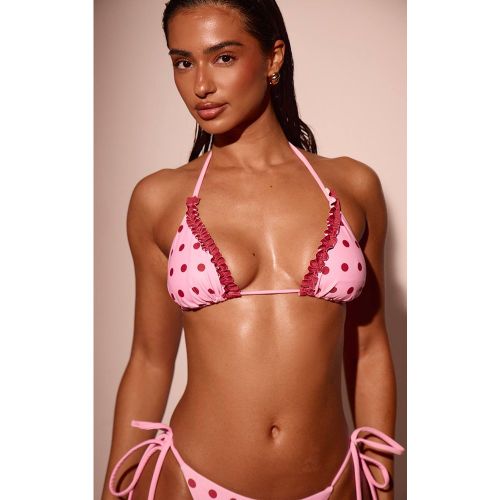 Pink Haut De Bikini Triangle À Pois | Taille 42 - PrettyLittleThing - Modalova