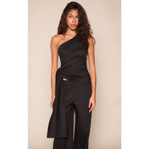 Black Haut Coordonné À Détail Drapé En Popeline | Taille 36 - PrettyLittleThing - Modalova