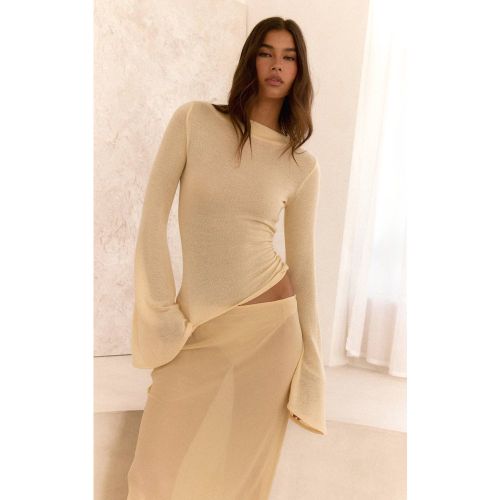Lemon Haut Long Texturé À Manches Évasées Extrêmes | Taille 42 - PrettyLittleThing - Modalova