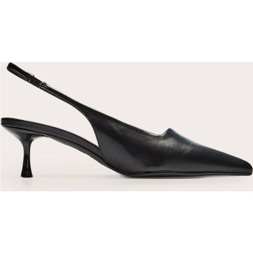 Black Escarpins À Bride Arrière En Synthétique À Petit Talon | Taille 33 - PrettyLittleThing - Modalova