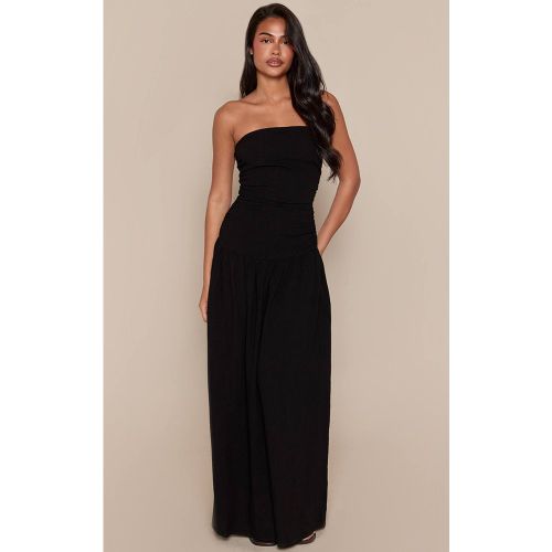 Black Robe Maxi Bandeau À Détails Froncés Effet Lin | Taille 42 - PrettyLittleThing - Modalova