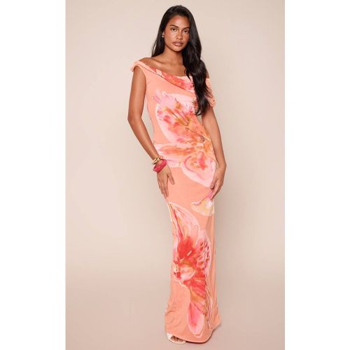 Robe Longue Asymétrique Drapée À Imprimé Floral | Taille 42 - PrettyLittleThing - Modalova