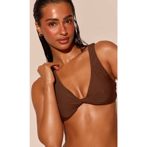Haut De Bikini Échancré À Détail Torsadé Devant | Taille 42 - PrettyLittleThing - Modalova