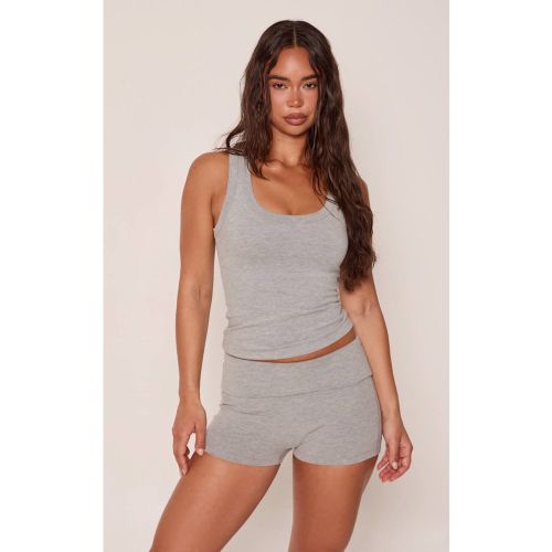 Grey Marl Débardeur Col Rond En Coton Doux | Taille XS - PrettyLittleThing - Modalova