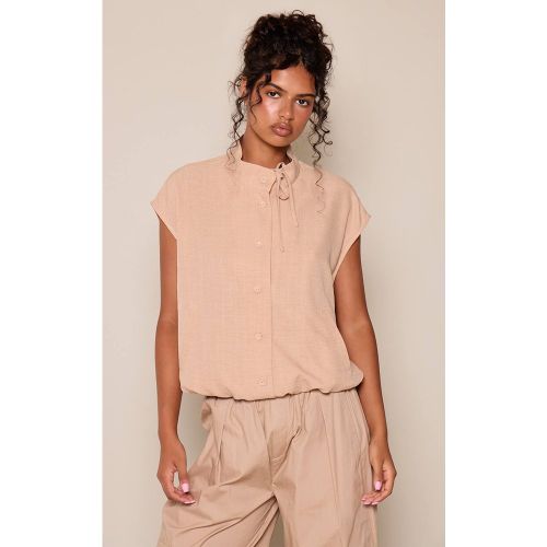 Stone Chemise Sans Manches Col Cheminée Avec Détail Nœud | Taille 42 - PrettyLittleThing - Modalova