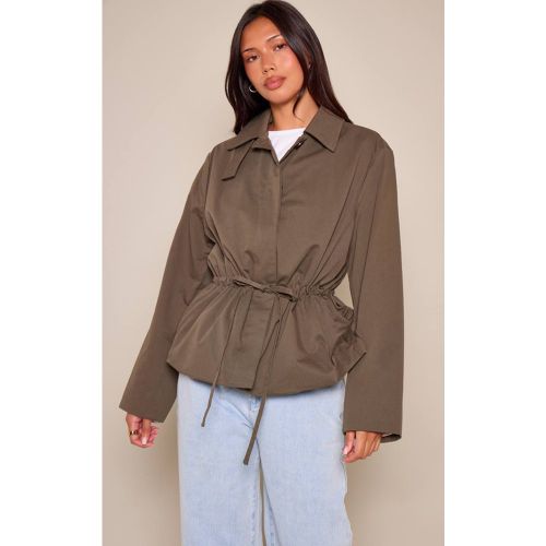 Khaki Trench Col Montant Taille Cintrée Profonde | Taille XS - PrettyLittleThing - Modalova