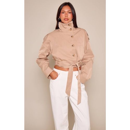 Trench Raccourci Col Montant Taille Basse | Taille XS - PrettyLittleThing - Modalova