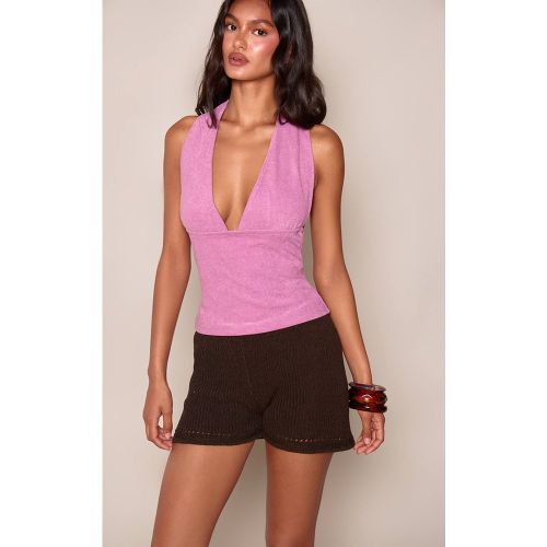 Grape Haut Dos-nu En Jersey Éponge Avec Col Licou | Taille 42 - PrettyLittleThing - Modalova