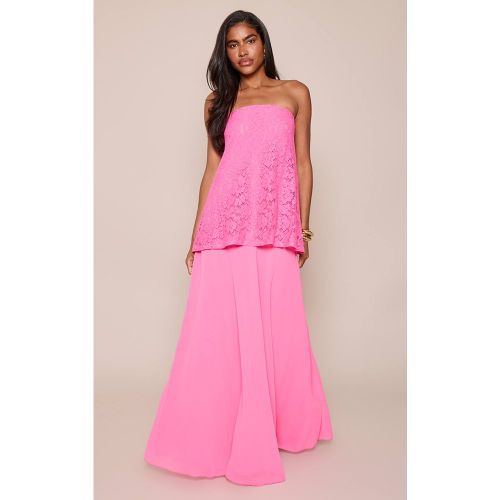 Pink Robe Longue Fourreau À Bustier En Dentelle | Taille 42 - PrettyLittleThing - Modalova