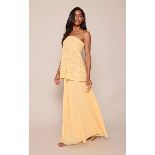 Lemon Robe Longue Colonne Bustier En Dentelle | Taille 36 - PrettyLittleThing - Modalova