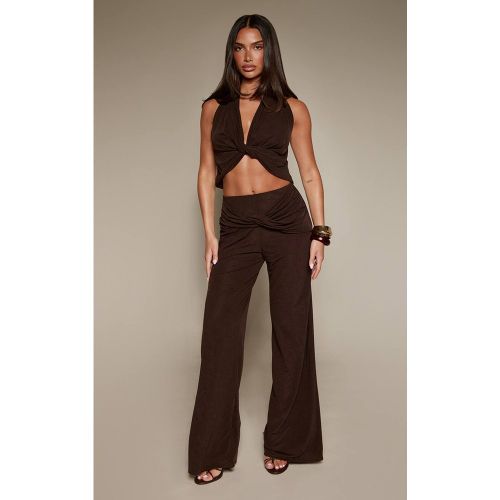 Brown Ensemble Coordonné Pantalon En Mousseline Avec Détail Torsadé | Taille 36 - PrettyLittleThing - Modalova
