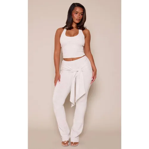 Grey Legging Évasé Sculptant À Taille Nouée Shape Sculpt | Taille XS - PrettyLittleThing - Modalova