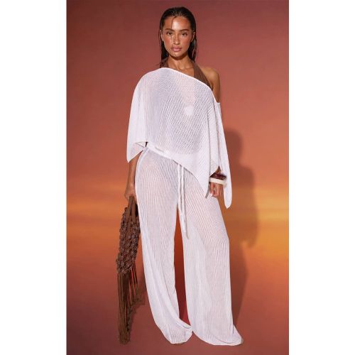 White Pantalon De Plage Texturé | Taille XS - PrettyLittleThing - Modalova