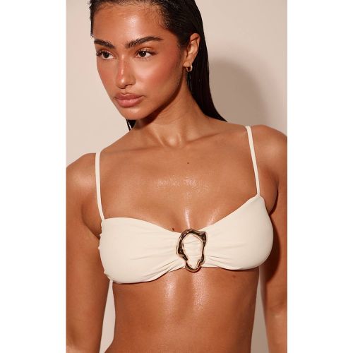 Cream Haut De Bikini Avec Détail Anneau En O | Taille 36 - PrettyLittleThing - Modalova