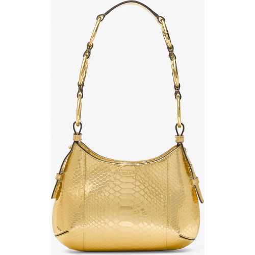 MK Mini-sac bohème porté épaule Bardot en cuir métallisé effet python en relief - Michael Kors - MICHAEL KORS COLLECTION - Modalova