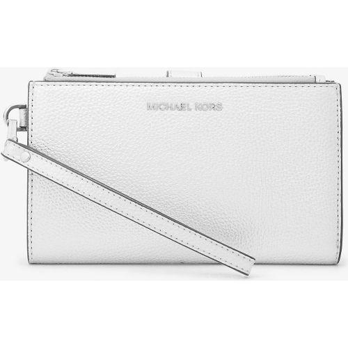 MK Grand portefeuille Jet Set en cuir grainé métallisé pour smartphone - Michael Kors - MICHAEL Michael Kors - Modalova