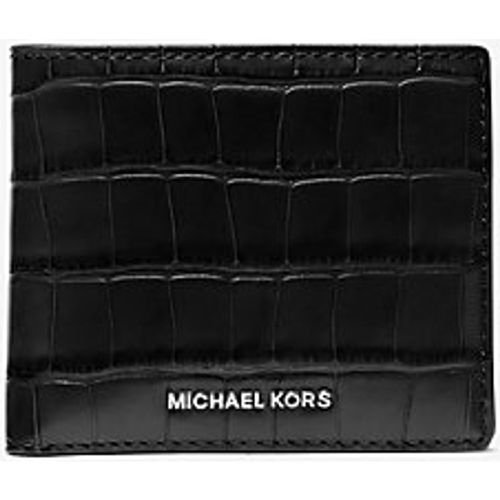 MK Portefeuille compact Hudson en cuir effet crocodile en relief - Michael Kors - Michael Kors Mens - Modalova