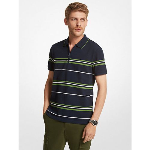 MK Polo rayé en mélange de coton texturé - - Michael Kors - Michael Kors Mens - Modalova