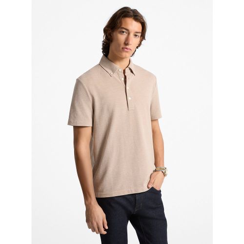 MK Polo Oxford en piqué de coton mélangé - Michael Kors - Michael Kors Mens - Modalova