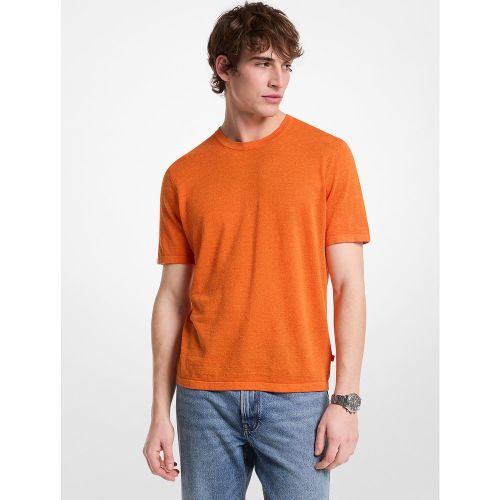 MK T-shirt en lin et coton - Michael Kors - Michael Kors Mens - Modalova