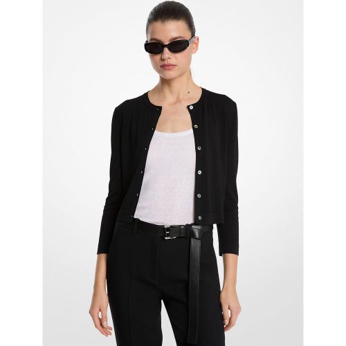 MK Cardigan court en viscose extensible - Michael Kors - MICHAEL KORS COLLECTION - Modalova