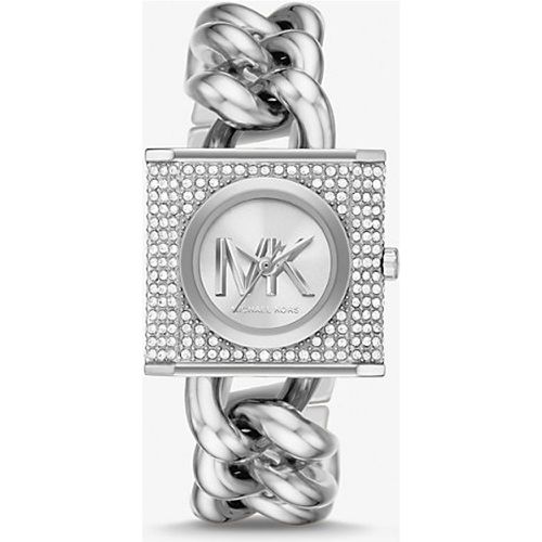 MK Mini-montre argentée à chaîne, cadenas et pierres pavées - Michael Kors - Modalova