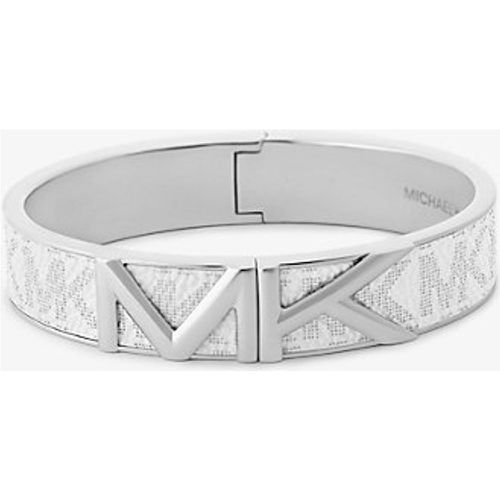 MK Bracelet rigide Mott argenté à logo - Michael Kors - Modalova